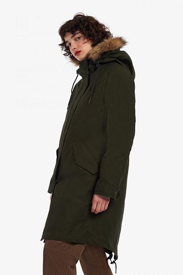 Fred Perry Zip-In Liner Parka Naisten Takki Vihreä | FI 1129TCEV